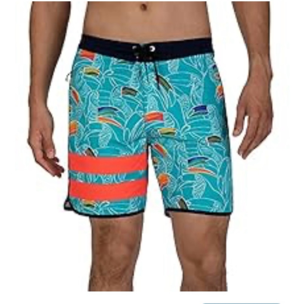 Hurley Phantom Swim Trunks Mens 36 Blue Board Shorts Bathing Suit